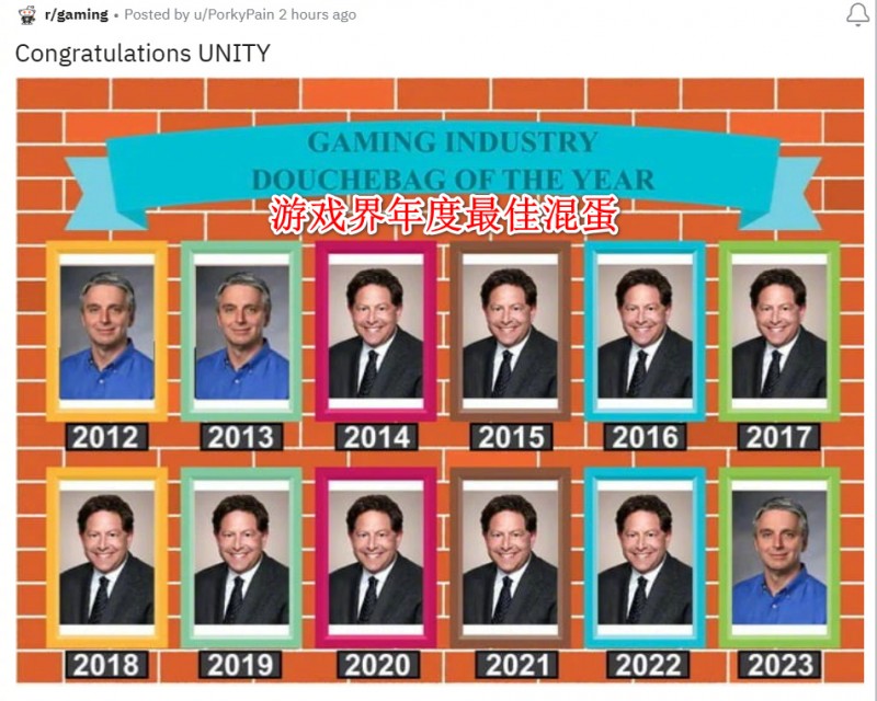 游戏引擎Unity CEO终结暴雪CEO连胜 成为新一届游戏行业年度混蛋