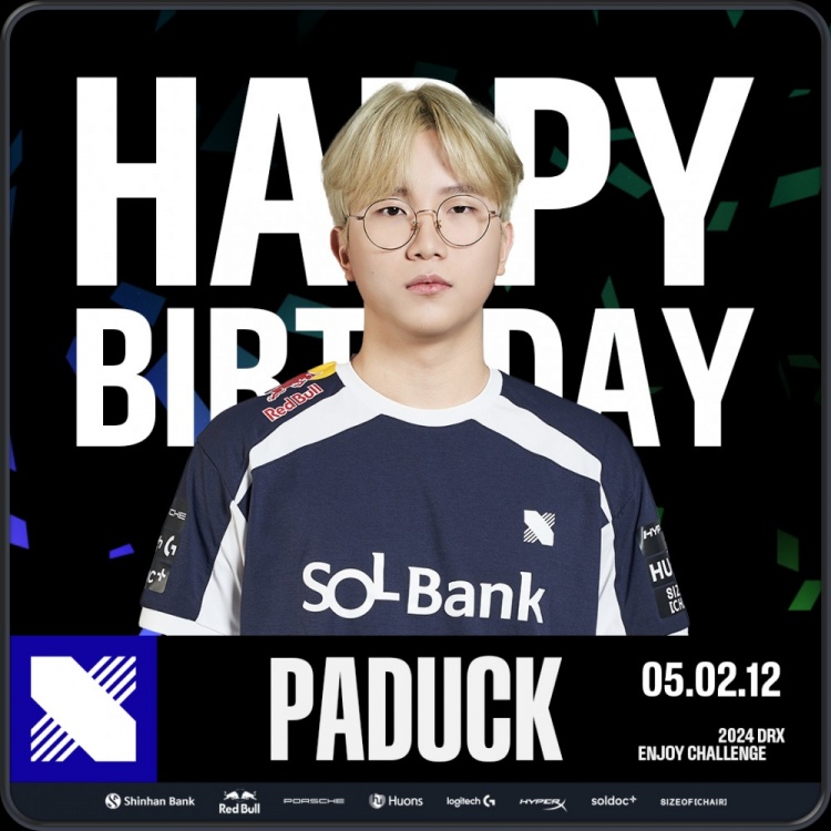 Happy Paduck Day?DRX官方祝中单选手Paduck生日快乐?