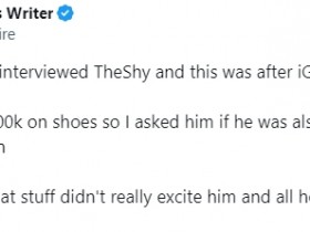 【蜗牛电竞】你还挺懂时尚！外媒分享TheShy早年采访趣事：我不喜欢鞋，喜欢皮带
