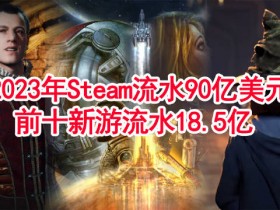 【蜗牛电竞】2023年Steam游戏收入报告，总销售额超90亿美元！！