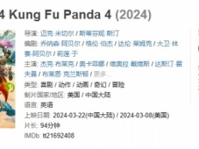 【蜗牛电竞】《功夫熊猫4》票房突破1亿元！豆瓣评分6.7分！